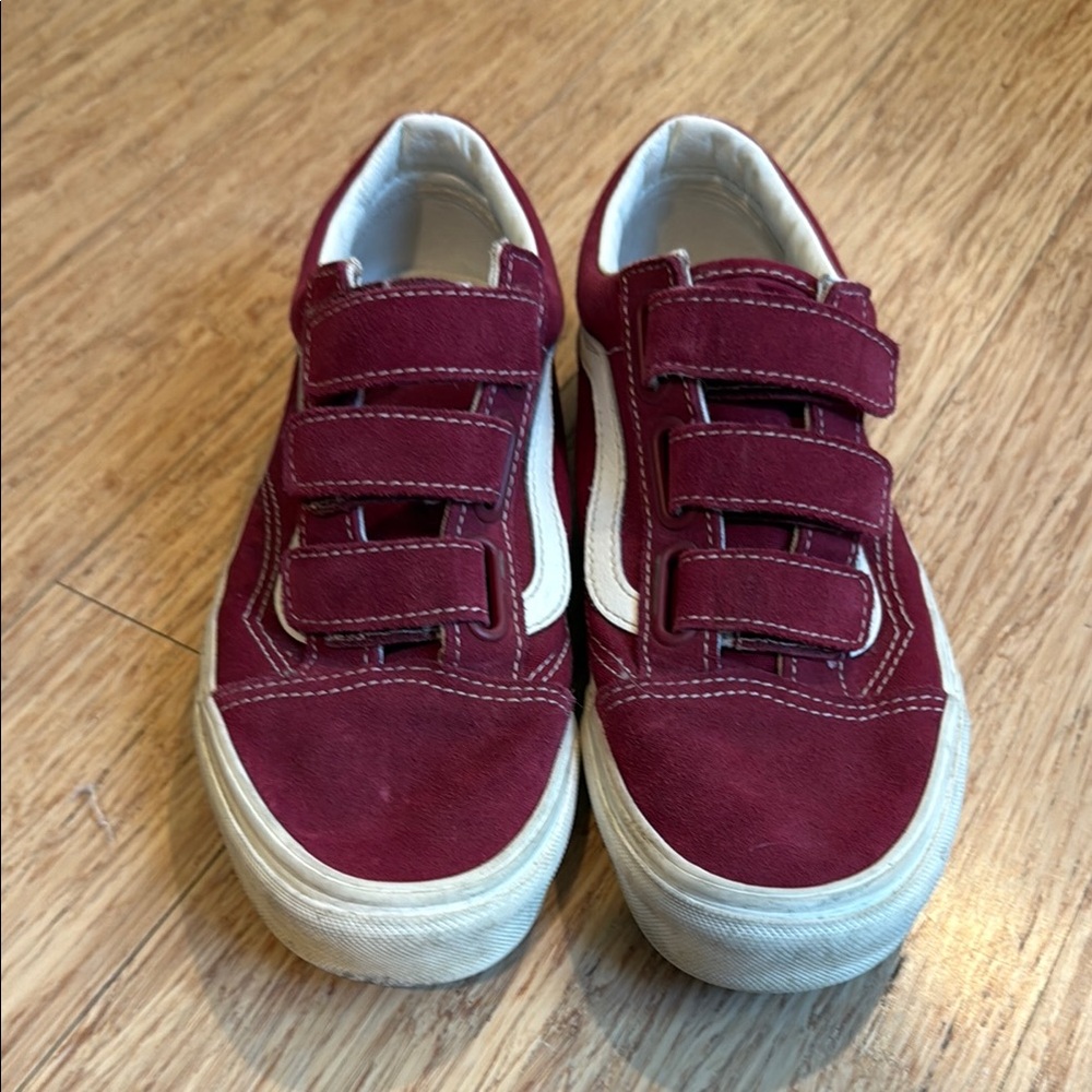Vans Red Velcro Strap Sneakers for Everyday Comfort